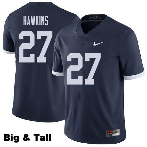 NCAA Nike Men's Penn State Nittany Lions Aeneas Hawkins #27 College Football Authentic Throwback Big & Tall Navy Stitched Jersey DWY4398PQ